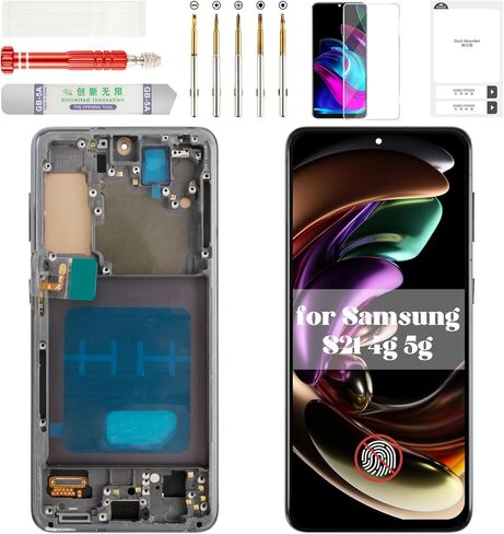 TFT for Samsung S21 4g LCD Screen Replacement Digitizer for Samsung S21 5g SM-G991U Screen for Galaxy S21 5g SM-G991W Display Touch Assembly with Frame SM-G990 SM-G991 Black in Saudi Arabia