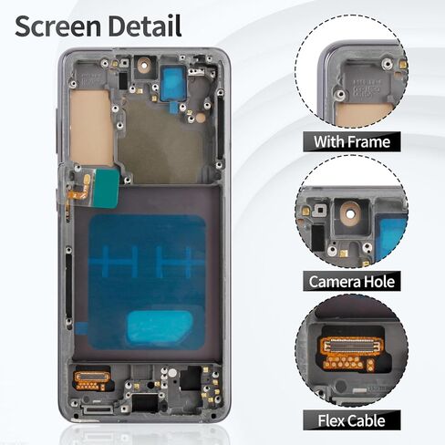 TFT for Samsung S21 4g LCD Screen Replacement Digitizer for Samsung S21 5g SM-G991U Screen for Galaxy S21 5g SM-G991W Display Touch Assembly with Frame SM-G990 SM-G991 Black in Saudi Arabia