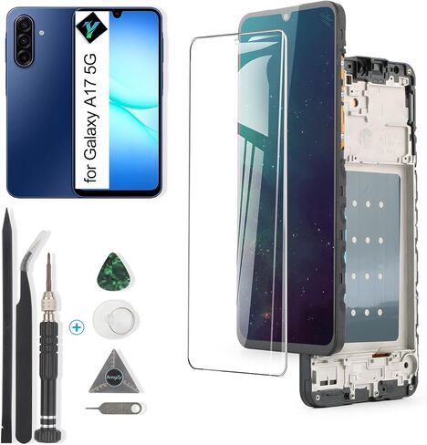 Display for Samsung Galaxy A17 5G Screen Replacement for Samsung Galaxy A17 5G A176B A176U LCD Touch Screen Digitizer Assembly with Tools (Incell with Frame in Saudi Arabia