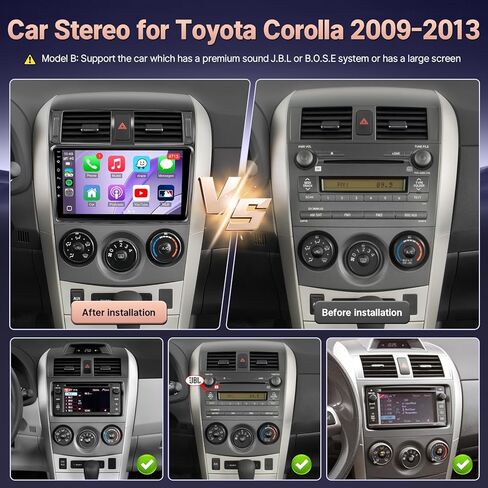 Car Radio Stereo for Toyota Corolla 2009 2010 2011 2012 2013(with J.B.L Version), 2+32GB 9" Touchscreen Head Unit for Corolla with Wireless Carplay Android Auto Mirrorlink, GPS, WiFi, BT, FM + Canbus in Saudi Arabia