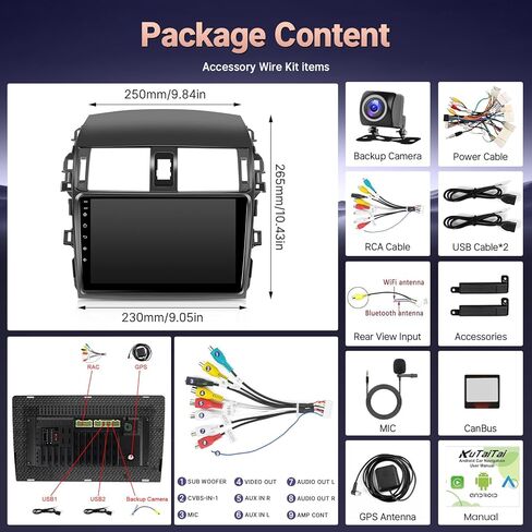 Car Radio Stereo for Toyota Corolla 2009 2010 2011 2012 2013(with J.B.L Version), 2+32GB 9" Touchscreen Head Unit for Corolla with Wireless Carplay Android Auto Mirrorlink, GPS, WiFi, BT, FM + Canbus in Saudi Arabia