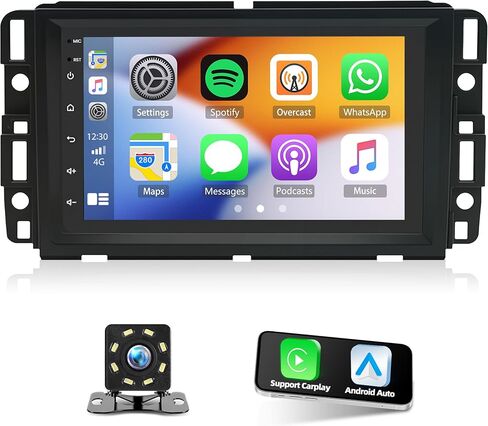 راديو ستيريو للسيارة لسيارة Chevy Impala 2006 2007 2008 2009 2010 2011 2012 2013، شاشة لمس 7 بوصات Android 14 وحدة رأس ستيريو لراديو السيارة مع CarPlay Android Auto GPS Navi SWC DSP FM WiFi Bluetooth Camera in Saudi Arabia