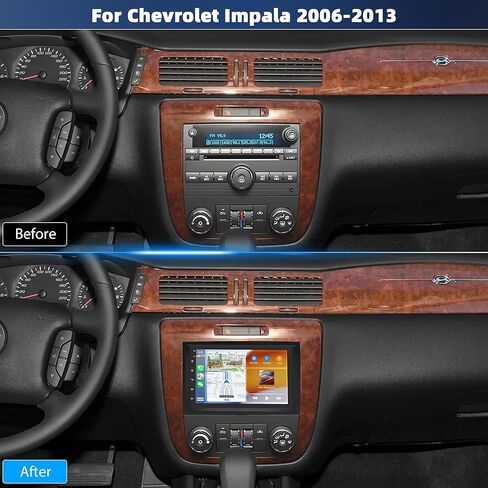 راديو ستيريو للسيارة لسيارة Chevy Impala 2006 2007 2008 2009 2010 2011 2012 2013، شاشة لمس 7 بوصات Android 14 وحدة رأس ستيريو لراديو السيارة مع CarPlay Android Auto GPS Navi SWC DSP FM WiFi Bluetooth Camera in Saudi Arabia