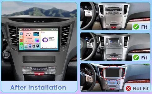 9" Touchscreen Car Stereo Radio for Subaru Outback 2009-2014 with Wireless Carplay Android Auto, GPS, HiFi, Bluetooth, FM, SWC, Mic, Backup Camera Android 14 4G+64G in Saudi Arabia