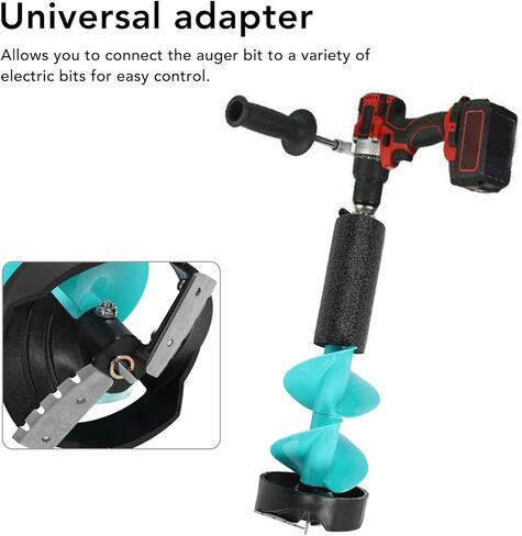 VBESTLIFE 6in Ice Auger Kit Incisive Blades Adapter Floating Auger for Emergency Situations, Premium Metal, Ice Drill in Saudi Arabia