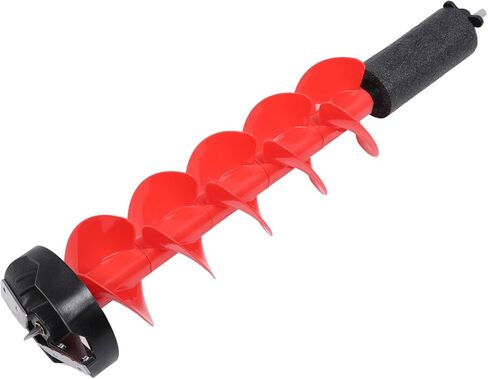 VBESTLIFE Floatable Ice Auger Drill Bit with 8 Inch Vane/Wing, Versatile Adapter Design Ice Auger - Red, 28in Length, Great for Fishing Activities in Saudi Arabia