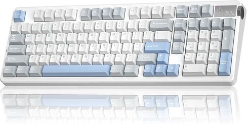لوحة مفاتيح ميكانيكية لاسلكية LEOBOG A98، ثلاثية الوضع BT5.0/2.4 جيجا هرتز/USB-C، لوحة مفاتيح كريمية مع لوحة أرقام، هيكل حشية قابل للتبديل السريع، أغطية مفاتيح PBT، لوحة مفاتيح ألعاب وردية بإضاءة خلفية RGB مع مقبض للكمبيوتر الشخصي in Kuwait