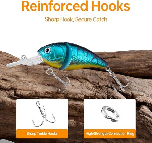 Lifelike Fishing Lures, Segmented Swimbait Jointed Fishing Hard Bait, Swimbait for Bass, Crankbait Hard Baits for Bass Trout Crappie Walleye Pike Salmon Freshwater and Saltwater in Saudi Arabia