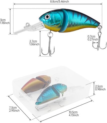Lifelike Fishing Lures, Segmented Swimbait Jointed Fishing Hard Bait, Swimbait for Bass, Crankbait Hard Baits for Bass Trout Crappie Walleye Pike Salmon Freshwater and Saltwater in Saudi Arabia