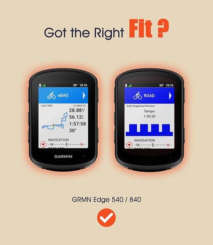 حافظة من السيليكون متوافقة مع حافظة Garmin Edge 540/540 Solar / 840/840 Solar + 2 واقي شاشة من الزجاج المقسى، غطاء سيليكون ناعم حماية شاملة ضد الصدمات in Kuwait