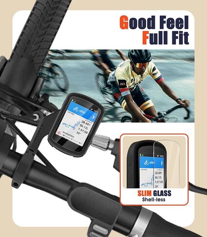 حافظة من السيليكون متوافقة مع حافظة Garmin Edge 540/540 Solar / 840/840 Solar + 2 واقي شاشة من الزجاج المقسى، غطاء سيليكون ناعم حماية شاملة ضد الصدمات in Kuwait