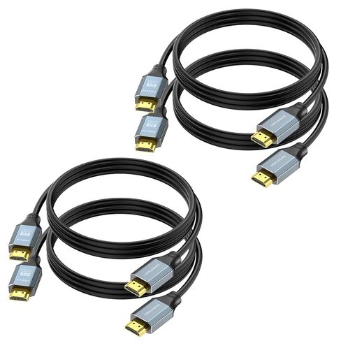 كابل HDMI قصير 0.5 قدم 2 حزمة، كابل تصحيح HDMI 6 بوصة عالي السرعة 4K HDMI سلك محمي مع HDR، إيثرنت/ARC، ثلاثي الأبعاد، HDCP 2.2 للكمبيوتر الشخصي، الشاشة، تلفزيون Roku/LG، PS4/PS5، Xbox، Switch، Soundbar، الكاميرا in Saudi Arabia