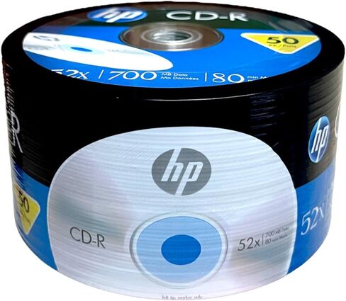 HP CD-R 52x 700MB 80-Minute Logo top , 50-Piece, CR00070B in Saudi Arabia