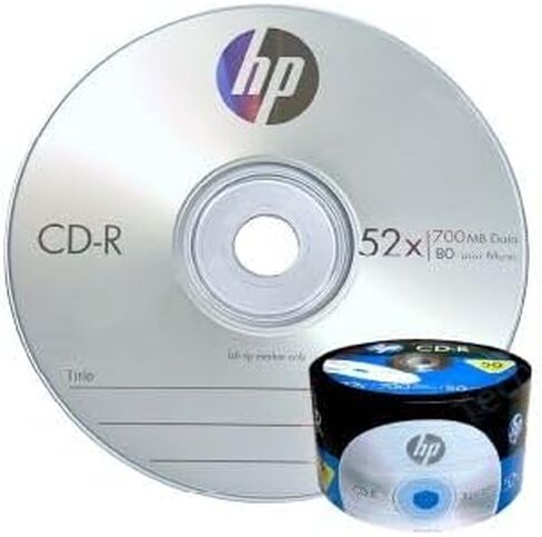 HP CD-R 52x 700MB 80-Minute Logo top , 50-Piece, CR00070B in Saudi Arabia