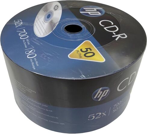 HP CD-R 52x 700MB 80-Minute Logo top , 50-Piece, CR00070B in Saudi Arabia