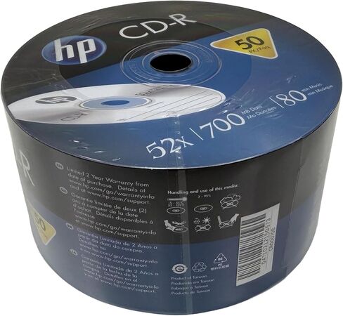 HP CD-R 52x 700MB 80-Minute Logo top , 50-Piece, CR00070B in Saudi Arabia