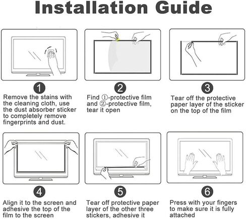 AIZYR Anti Reflection/Anti Scratch Matte TV Screen Protector Guard, 75" 77" 82" 85" Eye Protection Anti Glare Film/Anti Scratch Soft PET Matte Monitors Filter, 1Pack,85inch 1902x1089mm in Saudi Arabia