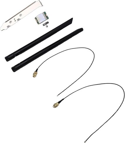 بطاقة PUSOKEI WiFi 6E، هوائيات مزدوجة 8DB 2.4 جيجا هرتز 5 جيجا هرتز NGFF M.2 دعم محول شبكة الكمبيوتر المحمول لـ Wins 10/11 1800 ميجا بت في الثانية للتوصيل والتشغيل، مع BT5. وتقنية MU MIMO in Saudi Arabia