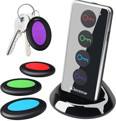 Key Finder Locator, 80dB Wireless Remote Item Tracker, RF Finder for Key, Pet, Luggage, Wallet, Phone, 131ft / 40M Working Range, 1 RF Transmitter & 4 Receivers & Flashlight in Saudi Arabia