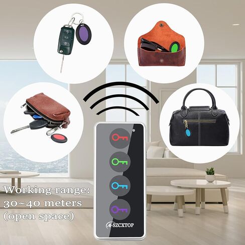 Key Finder Locator, 80dB Wireless Remote Item Tracker, RF Finder for Key, Pet, Luggage, Wallet, Phone, 131ft / 40M Working Range, 1 RF Transmitter & 4 Receivers & Flashlight in Saudi Arabia