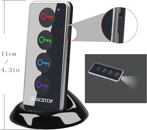 Key Finder Locator, 80dB Wireless Remote Item Tracker, RF Finder for Key, Pet, Luggage, Wallet, Phone, 131ft / 40M Working Range, 1 RF Transmitter & 4 Receivers & Flashlight in Saudi Arabia