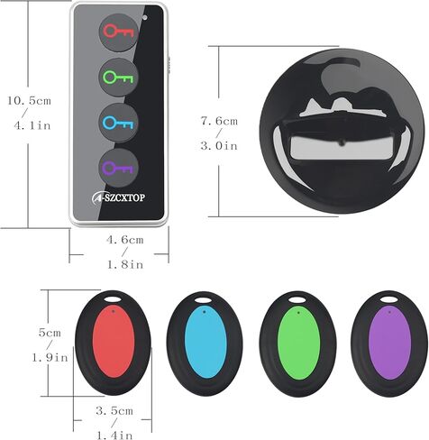 Key Finder Locator, 80dB Wireless Remote Item Tracker, RF Finder for Key, Pet, Luggage, Wallet, Phone, 131ft / 40M Working Range, 1 RF Transmitter & 4 Receivers & Flashlight in Saudi Arabia