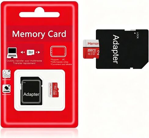64GB Micro Sd Card with Adapter, Read Speed up to 30 MB/s Compatible MP3 Player, Mobile Phone, MP4 Player, Camera, DSLR, PSP Game Console, Card-Type Speaker, Amplifier, Red in Saudi Arabia