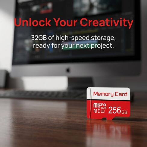 64GB Micro Sd Card with Adapter, Read Speed up to 30 MB/s Compatible MP3 Player, Mobile Phone, MP4 Player, Camera, DSLR, PSP Game Console, Card-Type Speaker, Amplifier, Red in Saudi Arabia