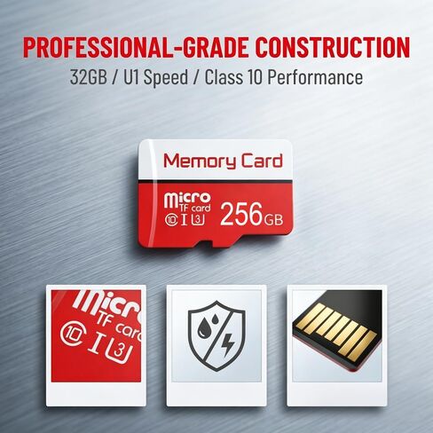 64GB Micro Sd Card with Adapter, Read Speed up to 30 MB/s Compatible MP3 Player, Mobile Phone, MP4 Player, Camera, DSLR, PSP Game Console, Card-Type Speaker, Amplifier, Red in Saudi Arabia