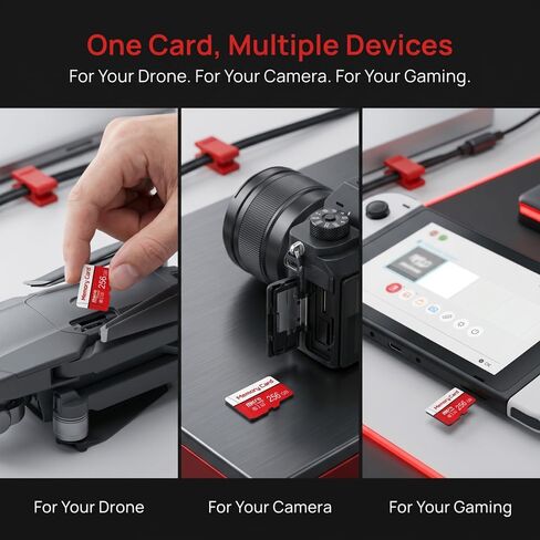 64GB Micro Sd Card with Adapter, Read Speed up to 30 MB/s Compatible MP3 Player, Mobile Phone, MP4 Player, Camera, DSLR, PSP Game Console, Card-Type Speaker, Amplifier, Red in Saudi Arabia