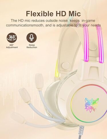 سماعات أذن على شكل قطة مزودة بميكروفون، وصوت محيطي بإضاءة LED RGB، وسماعة ألعاب سلكية لأجهزة الكمبيوتر المحمول/الكمبيوتر اللوحي/المحول/الهاتف، وكابل من النوع C ومحول USB-A in Saudi Arabia