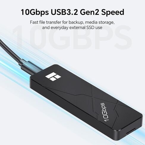 حافظة Thermalright M.2 NVMe SSD، HR-EB110 AC أسود، USB3.2 Gen2 10 جيجابت في الثانية USB-C حافظة SSD خارجية، غلاف من الألومنيوم CNC، يدعم PCIe 2230 2242 2260 2280، حتى 8 تيرابايت in Kuwait