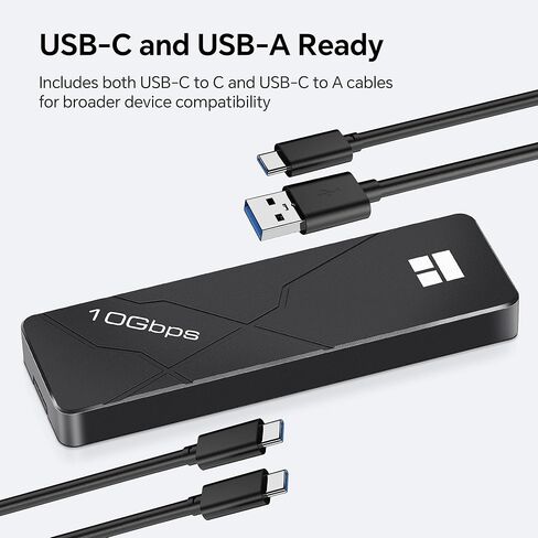 حافظة Thermalright M.2 NVMe SSD، HR-EB110 AC أسود، USB3.2 Gen2 10 جيجابت في الثانية USB-C حافظة SSD خارجية، غلاف من الألومنيوم CNC، يدعم PCIe 2230 2242 2260 2280، حتى 8 تيرابايت in Kuwait