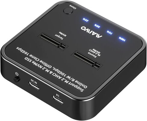 MAIWO NVMe Cloner M.2 Duplicator for PCIe NVMe M-Key SSD, 16Gbps Cloning Speed, Access Two SSDs Simultaneously, Dual Bay Hard Drive Docking Station Reader Copier with UASP, 5V 3A Power Adapter in Saudi Arabia