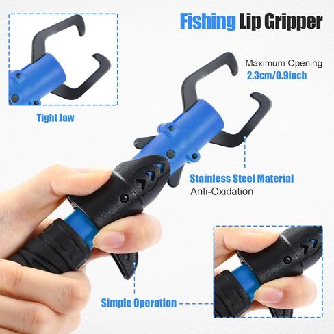 RoundFunny 3 Pcs Fishing Tool Kit, Fishing Landing Net with Telescoping Pole Handle, Fish Plier with Sheath, Fish Lip Gripper for Freshwater Extend to 30-56 Inches, Gear Gifts for Men Women in Saudi Arabia