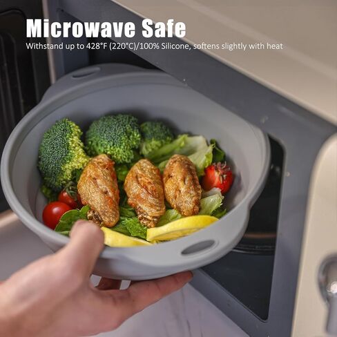 Collapsible Silicone Bowl Large Capacity 2600ml(88floz) - BPA Free, Heat Resistant(-40°F to 400°F), Non-Slip for Family Meals Soup Bowls, Camping & RV Kitchen(Grey) in Saudi Arabia