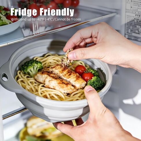 Collapsible Silicone Bowl Large Capacity 2600ml(88floz) - BPA Free, Heat Resistant(-40°F to 400°F), Non-Slip for Family Meals Soup Bowls, Camping & RV Kitchen(Grey) in Saudi Arabia