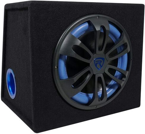 Rockville RVB12.1A Bundle: 12 in 500-Watt Peak / 300-Watt RMS Active Powered Car Subwoofer Enclosure, RWK10 10-Gauge Amplifier Wiring Installation Kit, 2-Items in Saudi Arabia