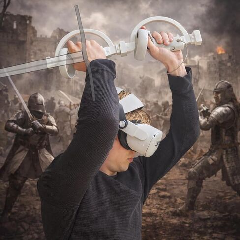 ARC VR Two Handed Sword for Meta Quest 3/Quest 2/Quest 3S Immersive Accessories for Blade & Sorcery and Dungeons of Eternity VR Sword Fighting Games (White) in Saudi Arabia