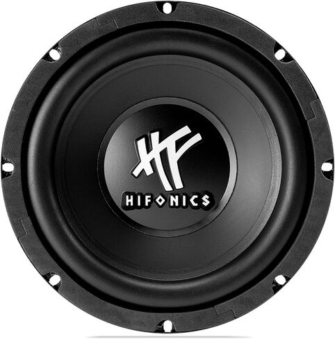 مضخم صوت دائري Hifonics HFX8D4 مقاس 8 بوصات، مكبر صوت فردي 250 وات بحد أقصى 125 وات RMS للسيارات والمركبات، 4 أوم، مقياس ثقيل ومطلي بالمسحوق، أسود in Kuwait