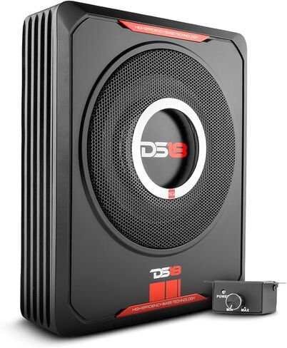 DS18 SQBASS8 8" Slim Under Seat Powered Subwoofer, 150W RMS 600W Max, Built-in Amplifier, Remote Bass Control in Saudi Arabia
