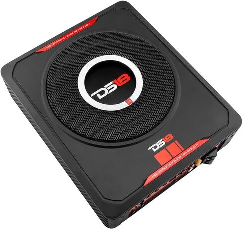 DS18 SQBASS8 8" Slim Under Seat Powered Subwoofer, 150W RMS 600W Max, Built-in Amplifier, Remote Bass Control in Saudi Arabia