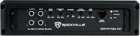 Rockville VS15K51 Bundle: 15 in 2000-Watt Car Subwoofer in Vented Enclosure 1-Ohm, Krypton-M1 2000-Watt Mono Car Amplifier with Wired Level Control, RWK41 4-Gauge Complete Amp Wiring Kit, 3-Items in Saudi Arabia
