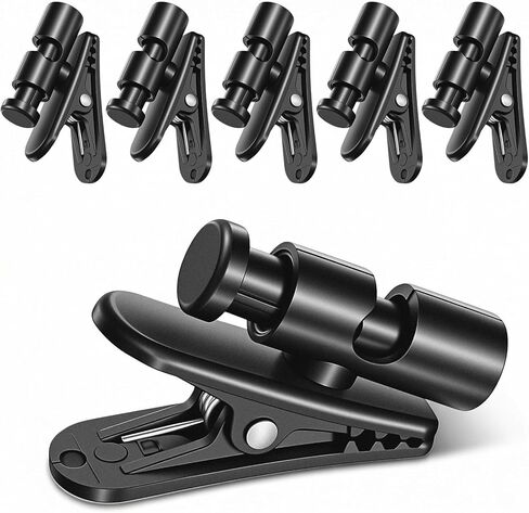 6 Pack Headphone Wire Clips, Rotatable Wire Clips Cable Cord Clamp Hooks Collar Clothing Clip Earphone Winder Earbud Cable Clip Clamp Hooks to Keep Microphone Cord for 2-4mmDiameter Round in Saudi Arabia