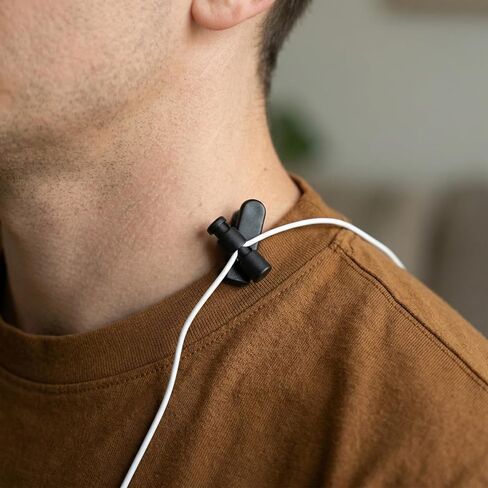 6 Pack Headphone Wire Clips, Rotatable Wire Clips Cable Cord Clamp Hooks Collar Clothing Clip Earphone Winder Earbud Cable Clip Clamp Hooks to Keep Microphone Cord for 2-4mmDiameter Round in Saudi Arabia