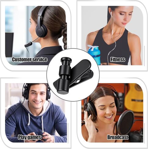 6 Pack Headphone Wire Clips, Rotatable Wire Clips Cable Cord Clamp Hooks Collar Clothing Clip Earphone Winder Earbud Cable Clip Clamp Hooks to Keep Microphone Cord for 2-4mmDiameter Round in Saudi Arabia