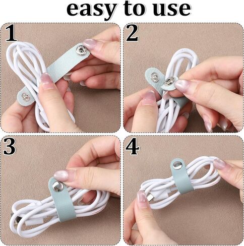 8 Pcs Leather Cord Organizer, Multipurpose Cable Straps Reusable PU Cable Ties Portable Cord Winder Keepers for Wire Ties Charging Cords Power Cords in Saudi Arabia
