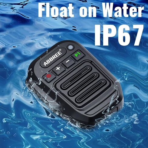 ABBREE Ham Radio Wireless Handheld Waterproof Float Speaker Mic, 2 Pin Shoulder Microphone For Baofeng 5RM,UV-5R Mini,BF-F8HP PRO,AR-152,K5PLUS,GM-15Pro,UV-5G Plus UV-32 GM21 Walkie Talkie Accessories in Saudi Arabia