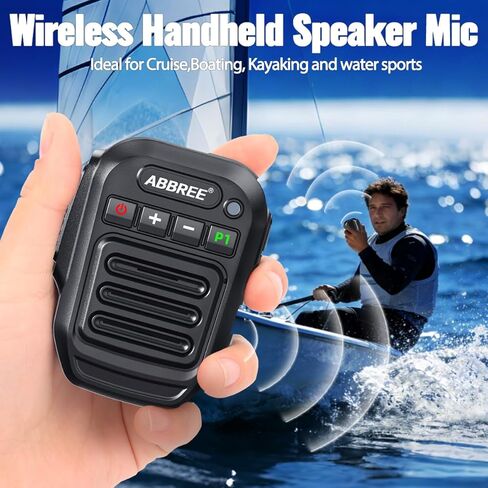 ABBREE Ham Radio Wireless Handheld Waterproof Float Speaker Mic, 2 Pin Shoulder Microphone For Baofeng 5RM,UV-5R Mini,BF-F8HP PRO,AR-152,K5PLUS,GM-15Pro,UV-5G Plus UV-32 GM21 Walkie Talkie Accessories in Saudi Arabia