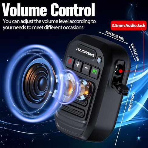 ABBREE Ham Radio Wireless Handheld Waterproof Float Speaker Mic, 2 Pin Shoulder Microphone For Baofeng 5RM,UV-5R Mini,BF-F8HP PRO,AR-152,K5PLUS,GM-15Pro,UV-5G Plus UV-32 GM21 Walkie Talkie Accessories in Saudi Arabia